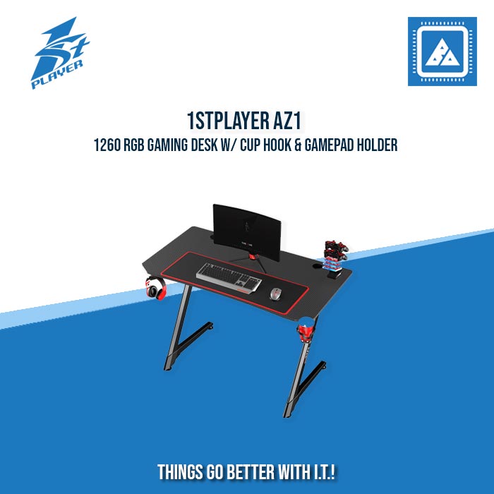 1STPLAYER AZ1-1260 RGB GAMING DESK W/ CUP HOOK & GAMEPAD HOLDER 1STPLAYER AZ1-1260 RGB GAMING DESK W/ CUP HOOK & GAMEPAD HOLDER